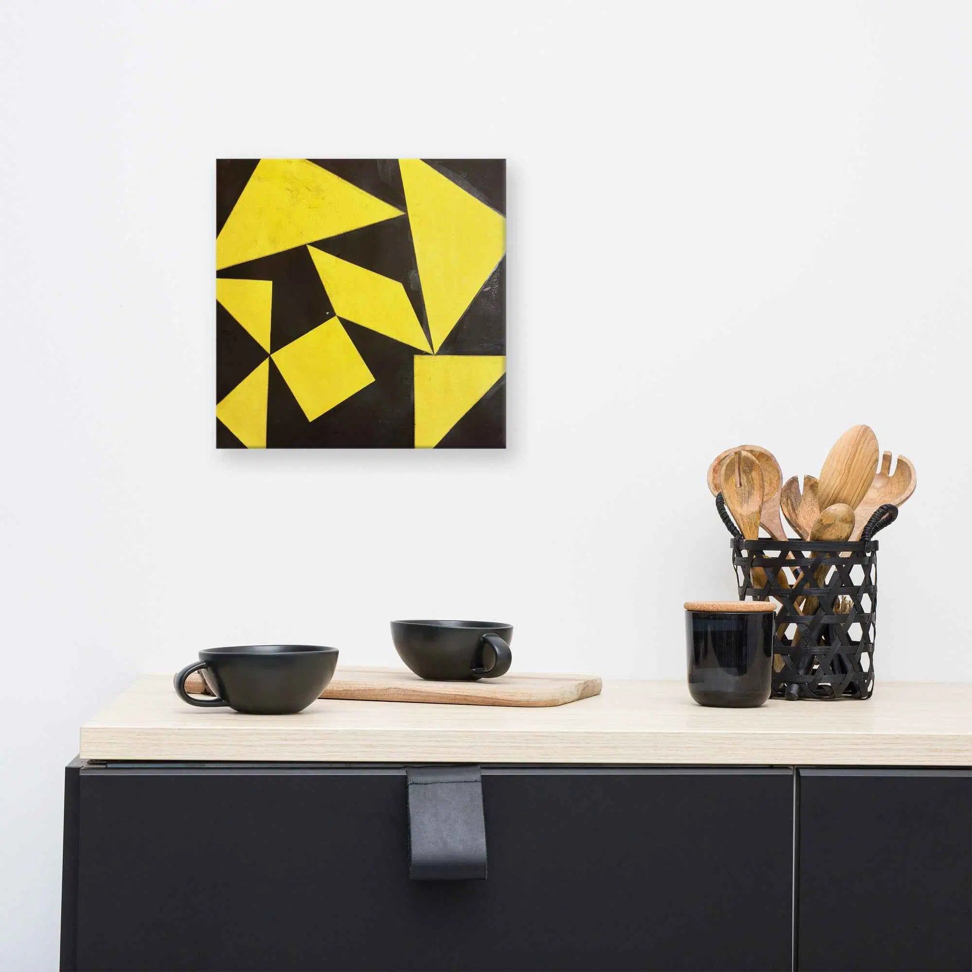 Original Collage - Golden Fracture - Geometric Minimalist