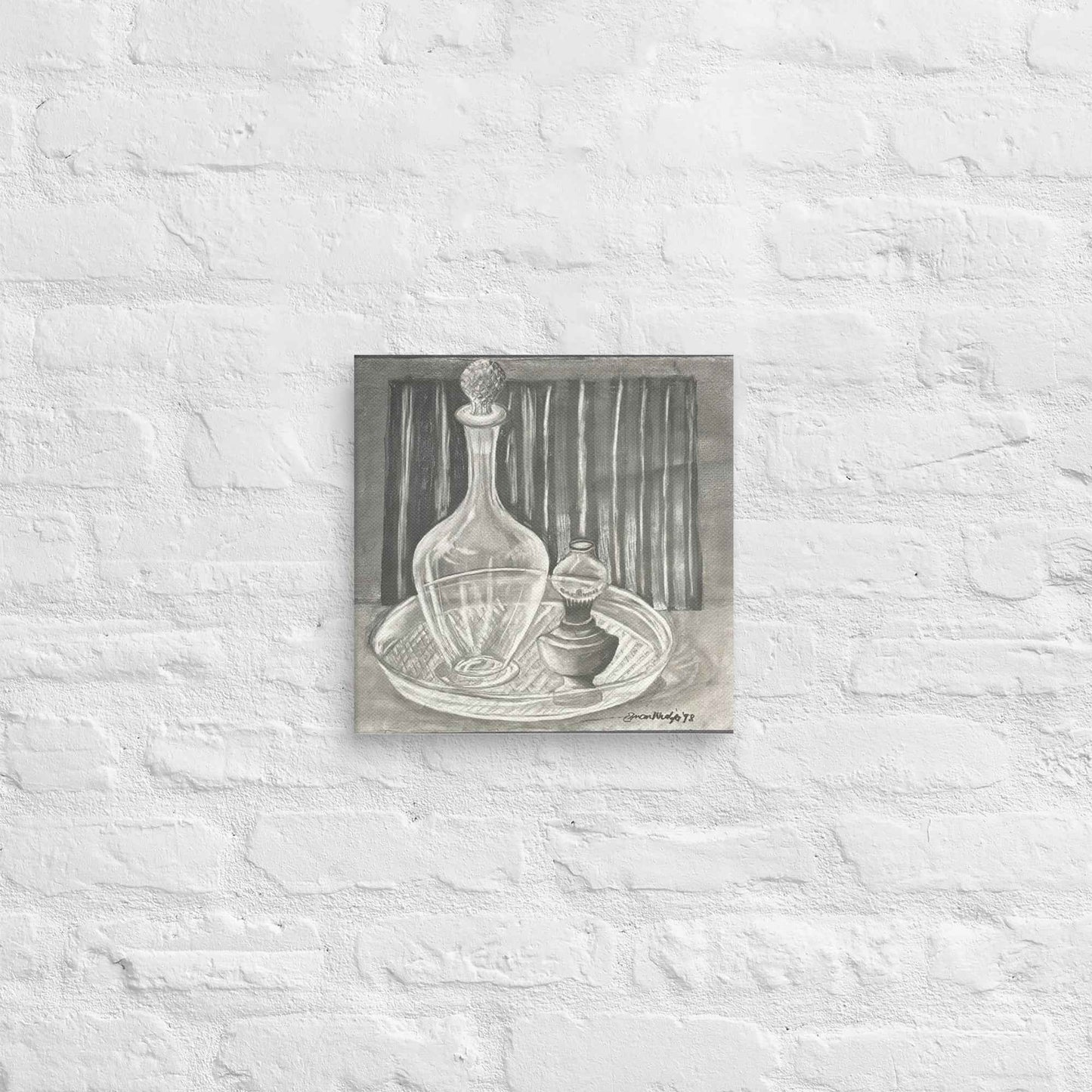 Canvas Print - Crystal Memory - Still Life in Charcoal