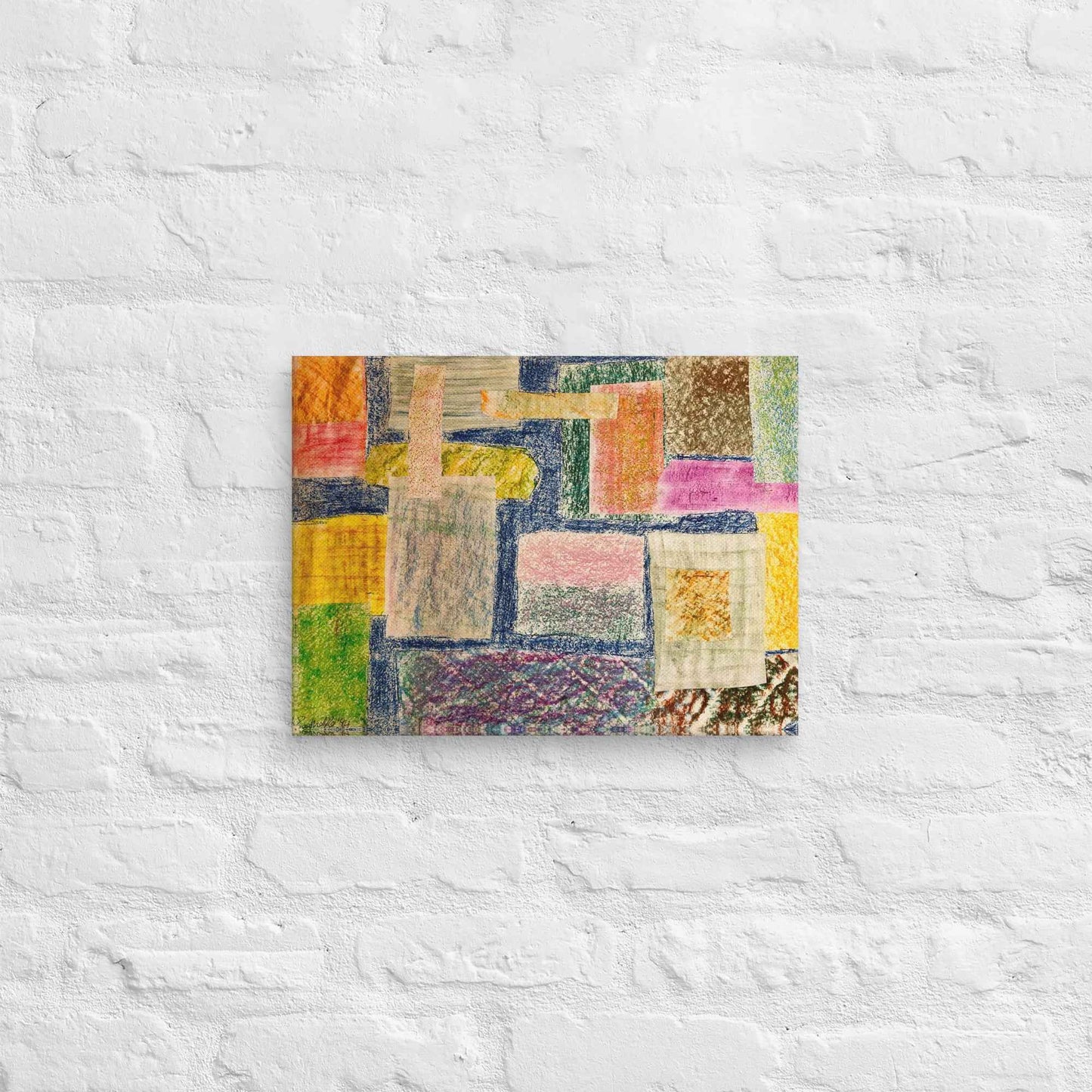 Canvas Print - The Hearth Quilt - Folk Abstract Patchwork