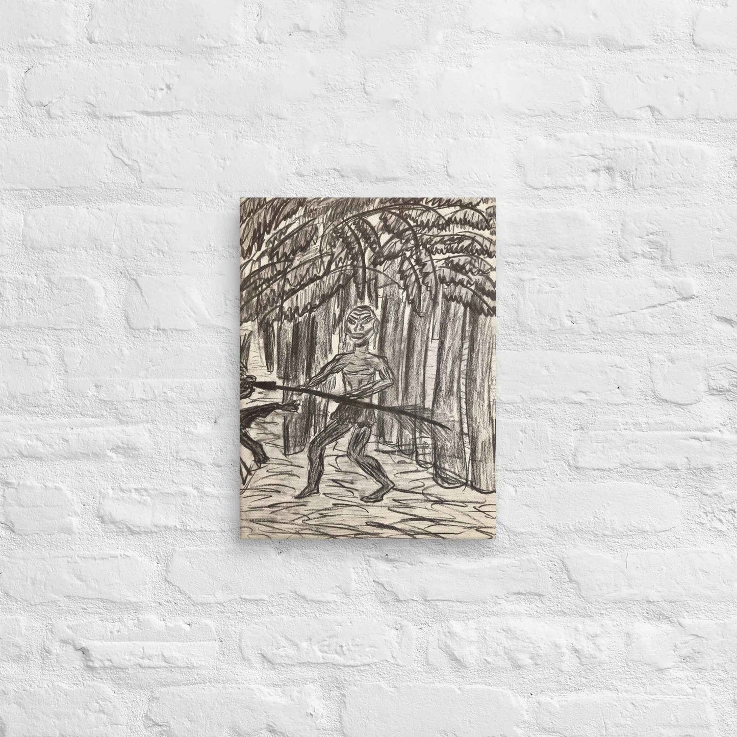 Canvas Print - The Scavenger - Figurative Monochrome Warrior