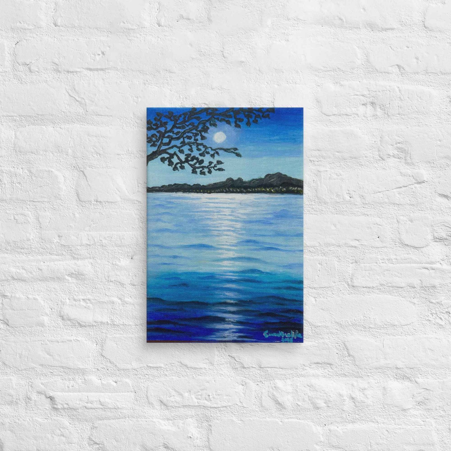 Canvas Print - Nocturned - Moonlit Sea by Night