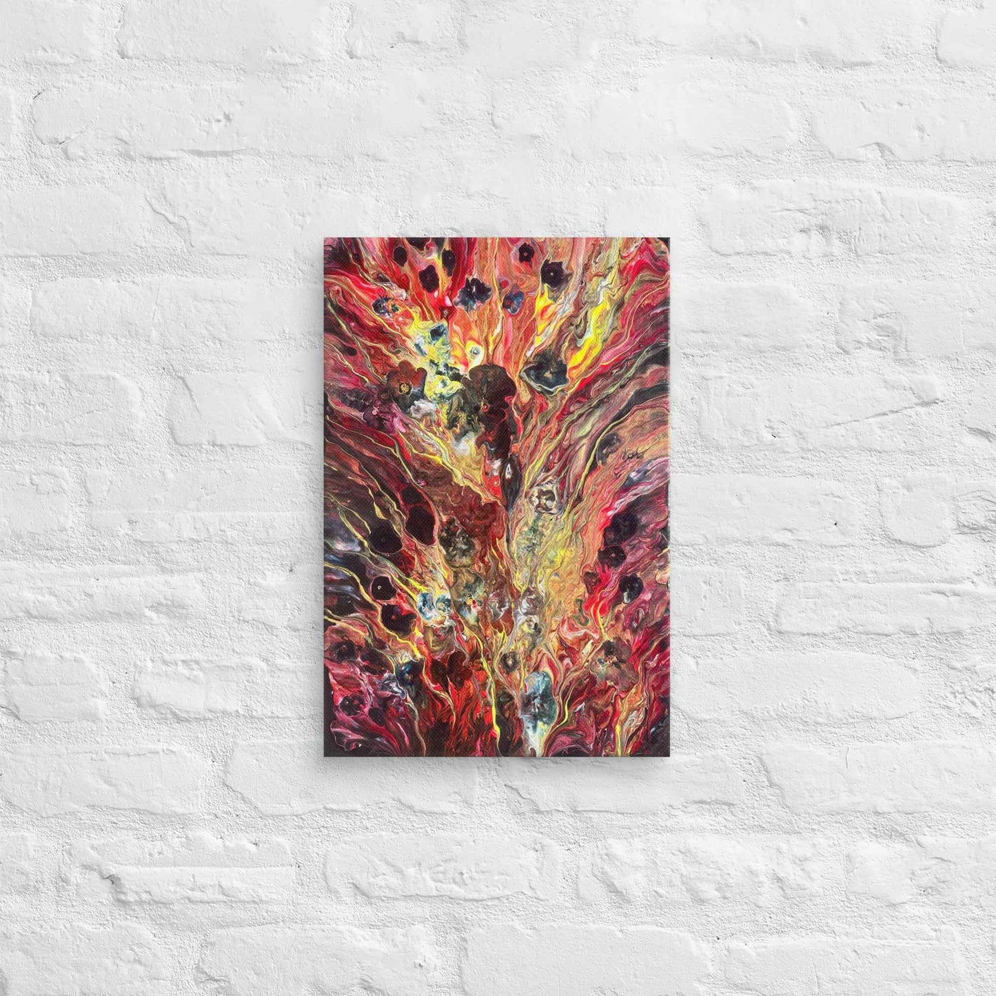 Canvas Print - Phoenix - Fluid Abstract Red Gold Fire