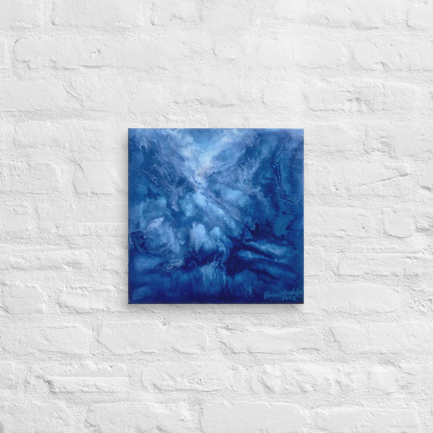 Canvas Print - Thunder - Fluid Abstract Blue Storm Art