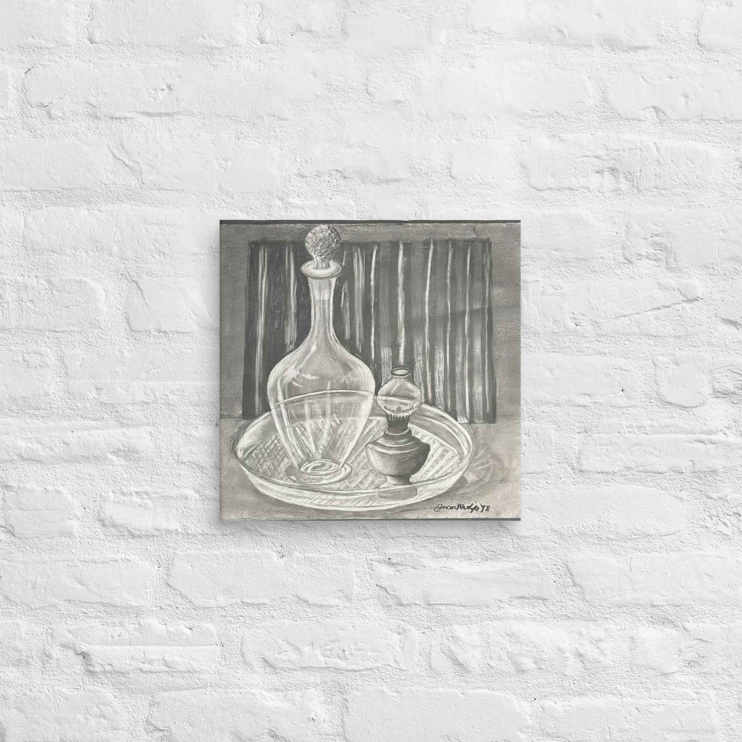Canvas Print - Crystal Memory - Still Life in Charcoal