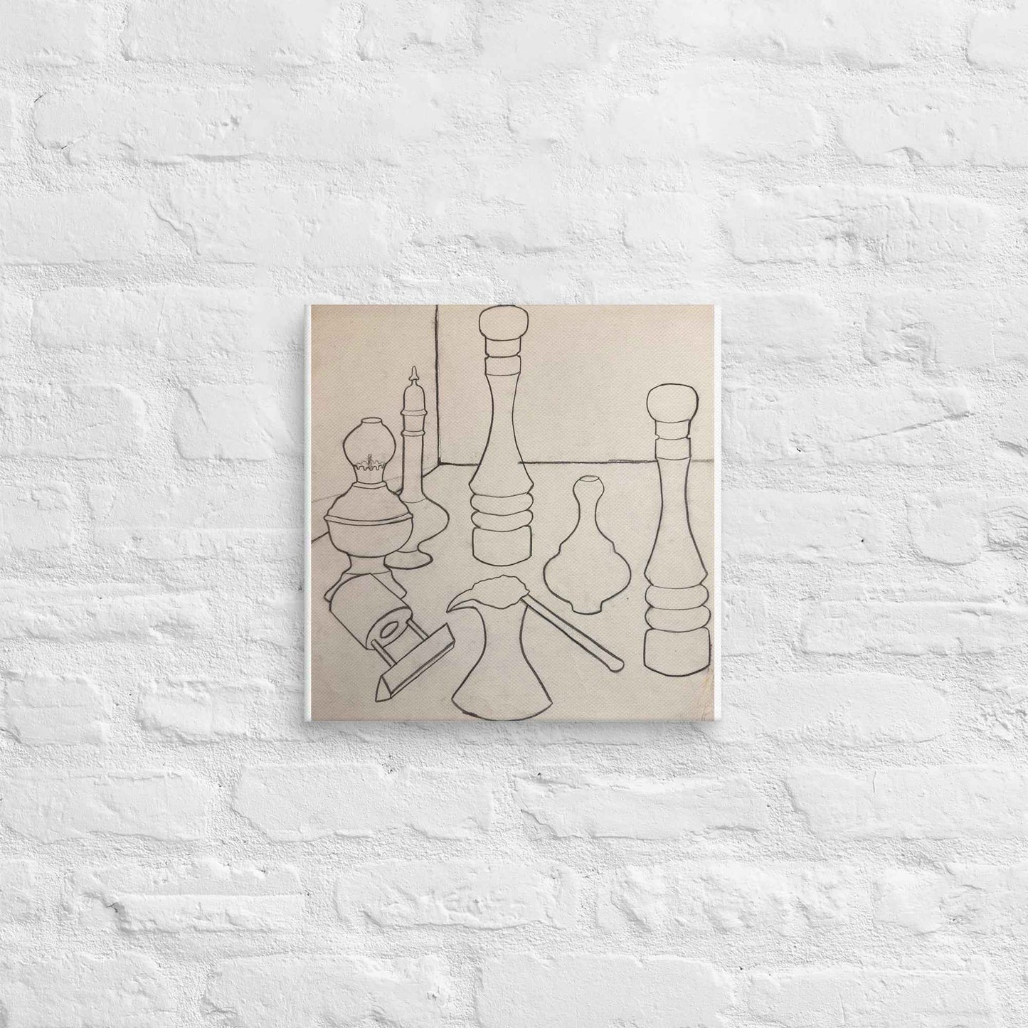 Canvas Print - Contours of Orient - Monochrome Outline