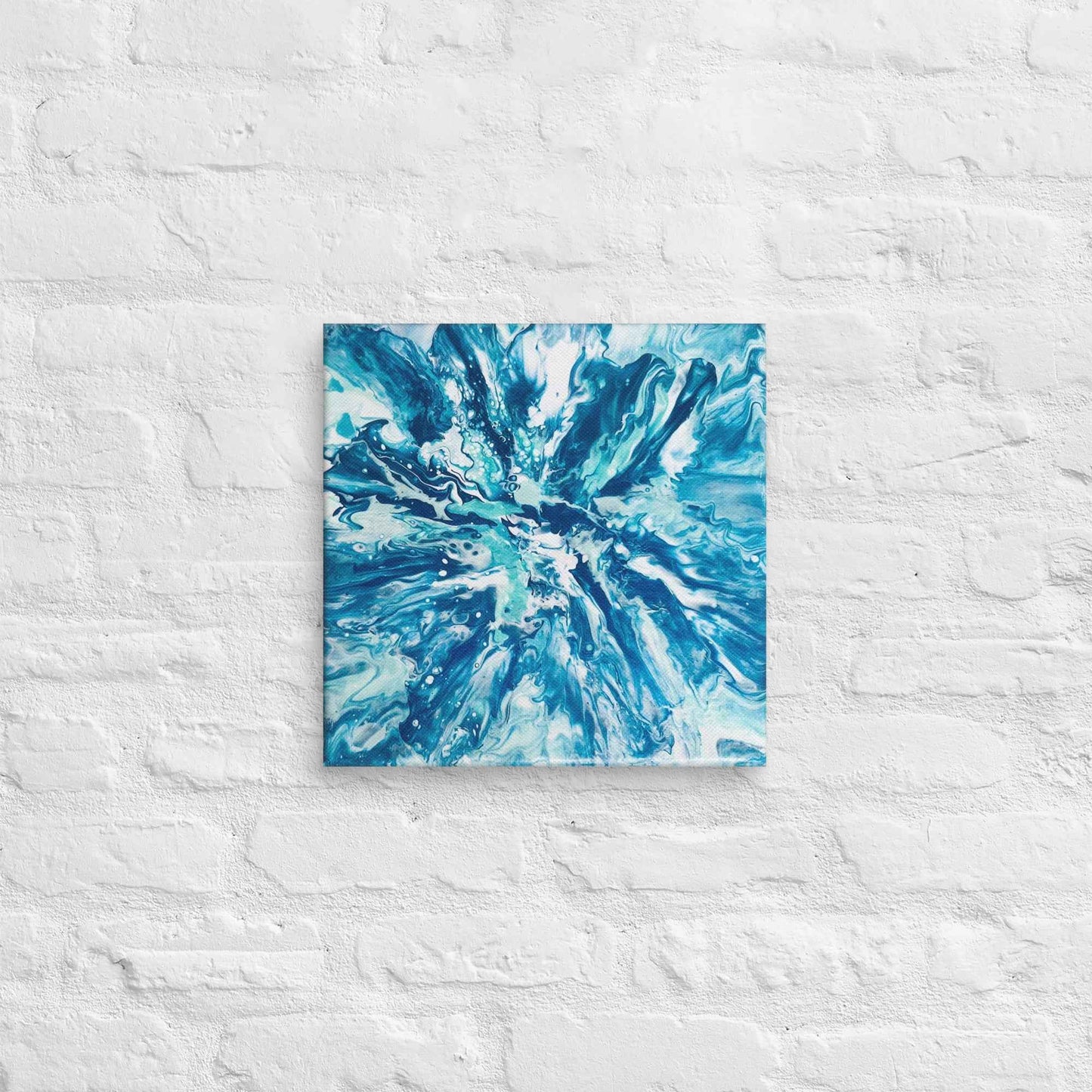 Canvas Print - Riptide - Fluid Abstract Exploding Blue Wave