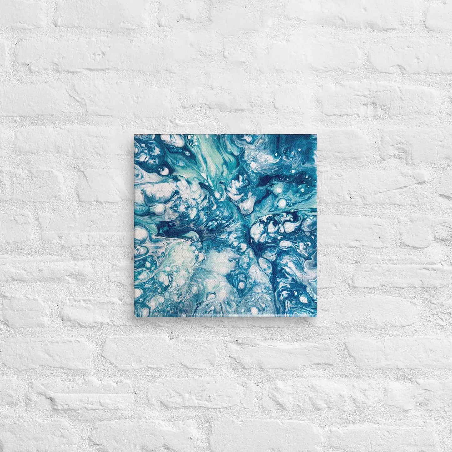 Canvas Print - Reef - Submerged Blue Fluid Abstract Sea Foam
