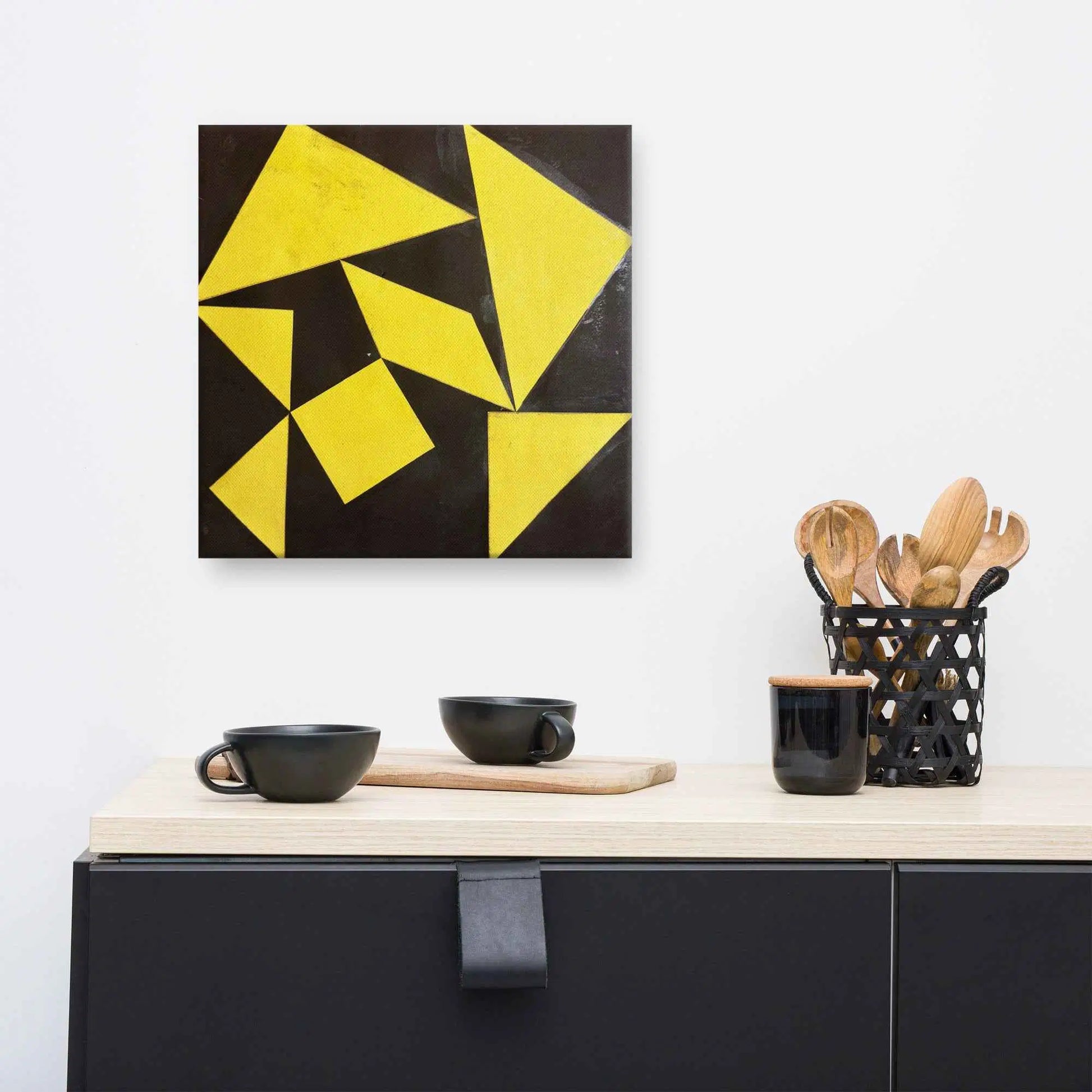 Canvas Print - Golden Fracture - Geometric Minimalist
