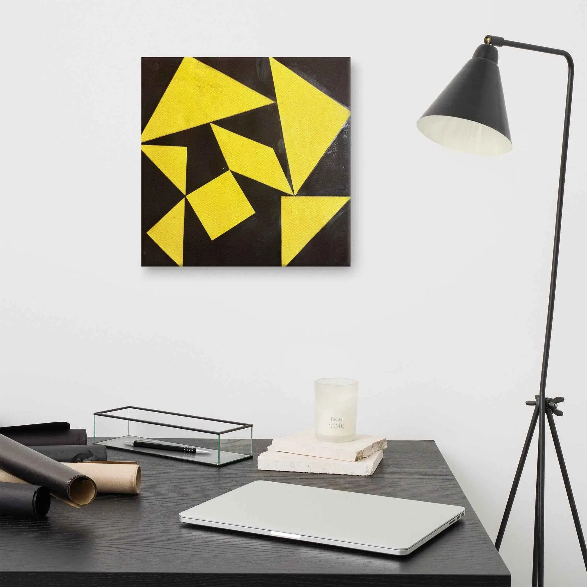 Canvas Print - Golden Fracture - Geometric Minimalist