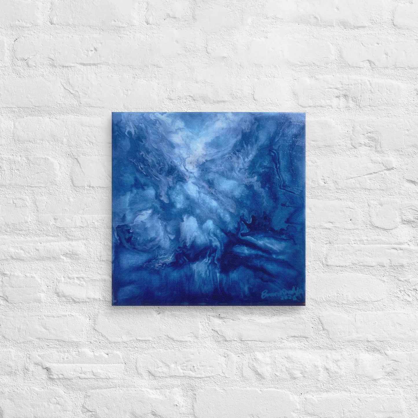 Canvas Print - Thunder - Fluid Abstract Blue Storm Art