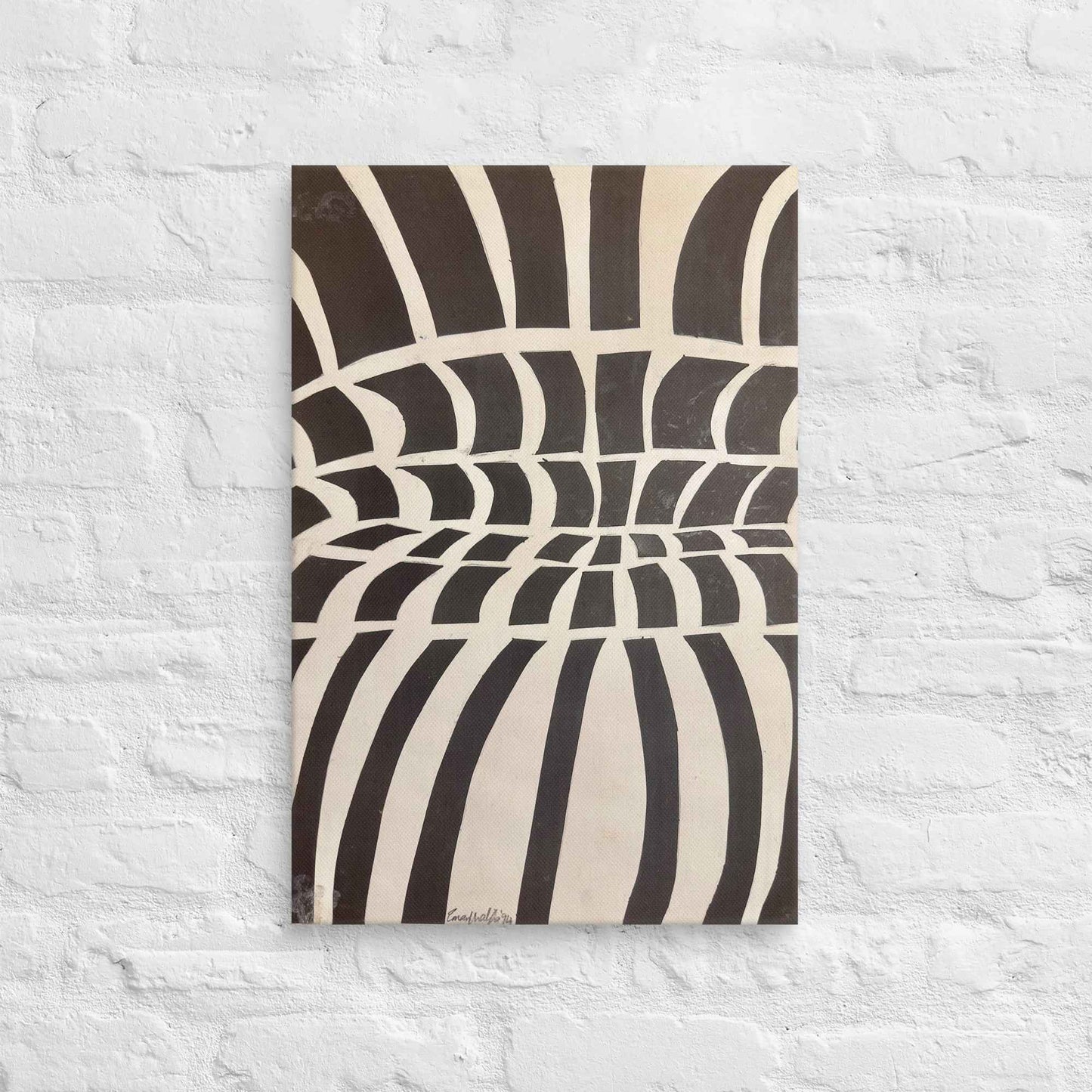 Canvas Print - Optical Web - Op Art Black & White Illusion