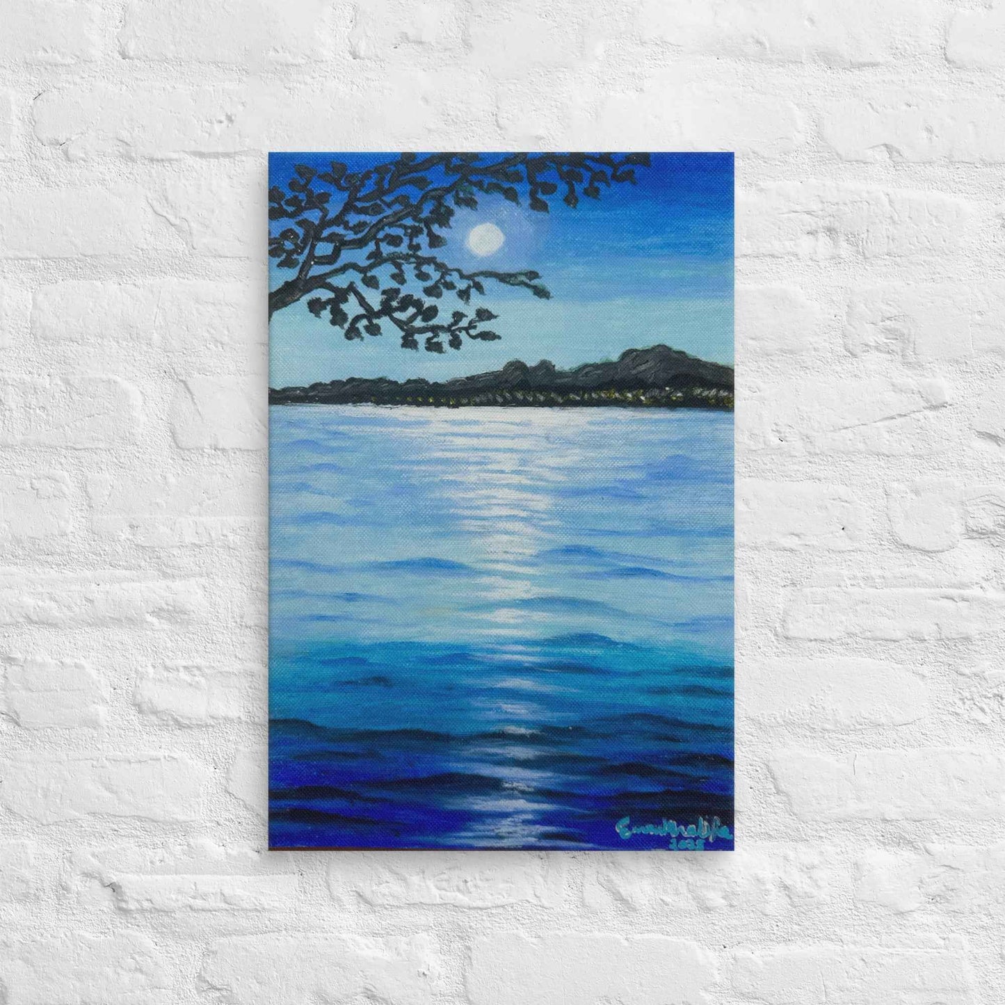 Canvas Print - Nocturned - Moonlit Sea by Night