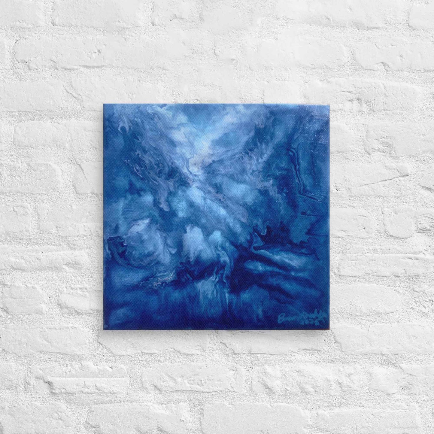 Canvas Print - Thunder - Fluid Abstract Blue Storm Art