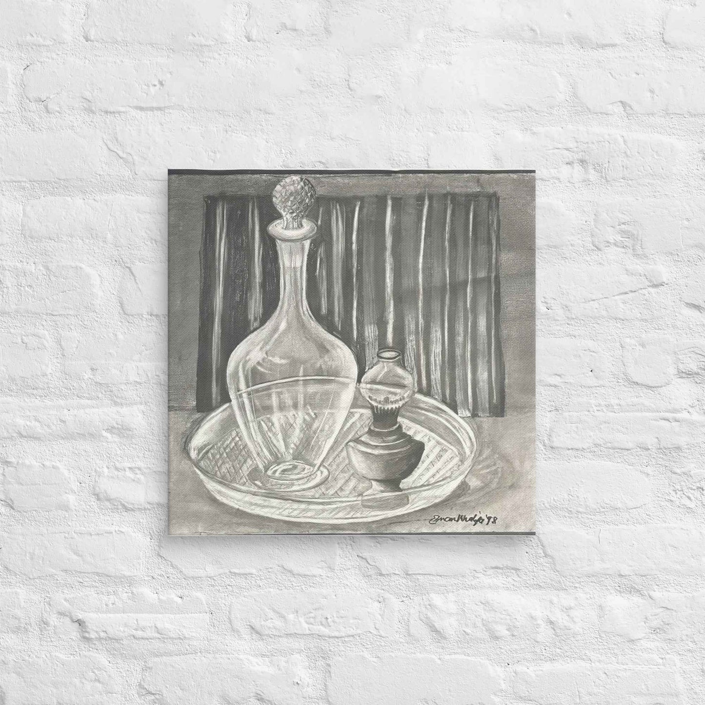 Canvas Print - Crystal Memory - Still Life in Charcoal