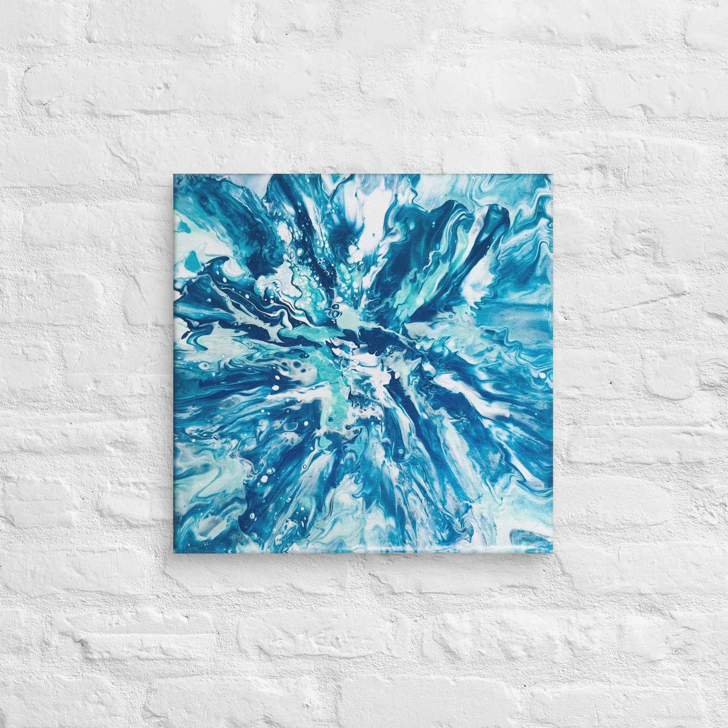 Canvas Print - Riptide - Fluid Abstract Exploding Blue Wave