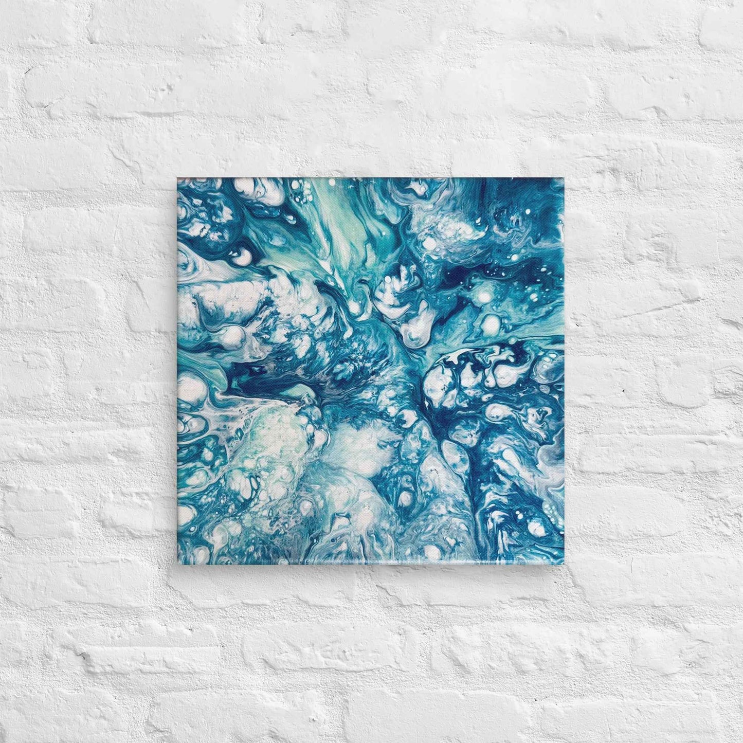 Canvas Print - Reef - Submerged Blue Fluid Abstract Sea Foam