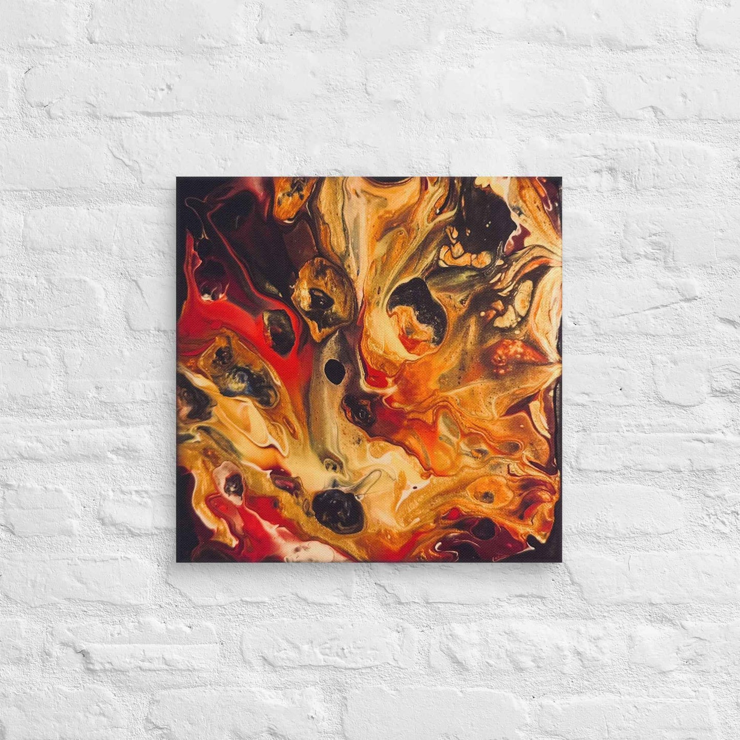 Canvas Print - Laheeb (flame) - Fluid Red Black Fire Art