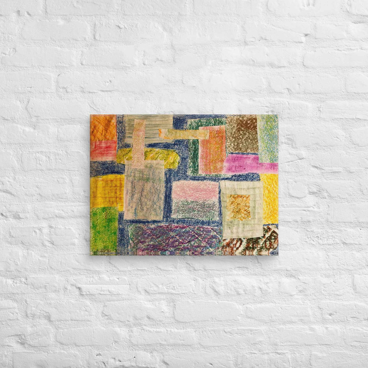 Canvas Print - The Hearth Quilt - Folk Abstract Patchwork