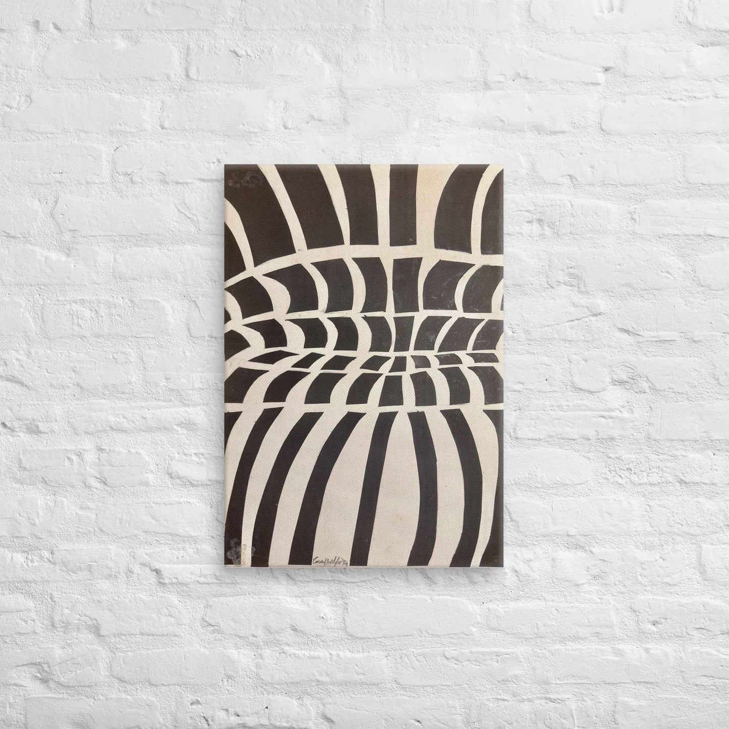 Canvas Print - Optical Web - Op Art Black & White Illusion