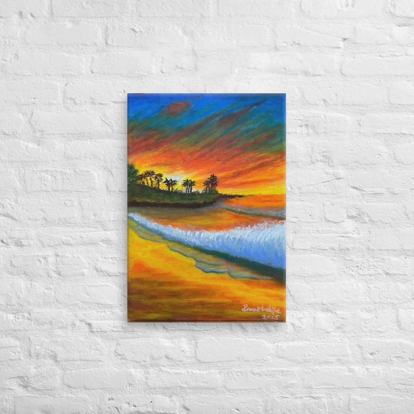 Canvas Print - Day Blazed - Tropical Sunset Palm Tree