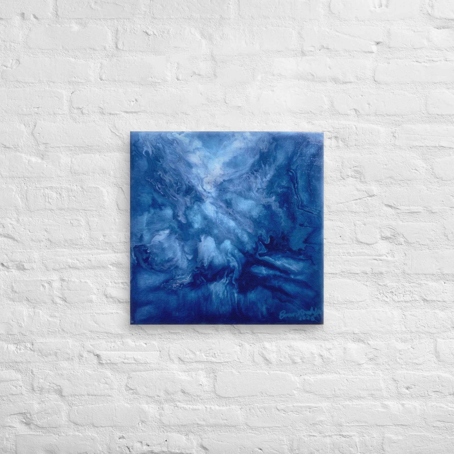 Canvas Print - Thunder - Fluid Abstract Blue Storm Art