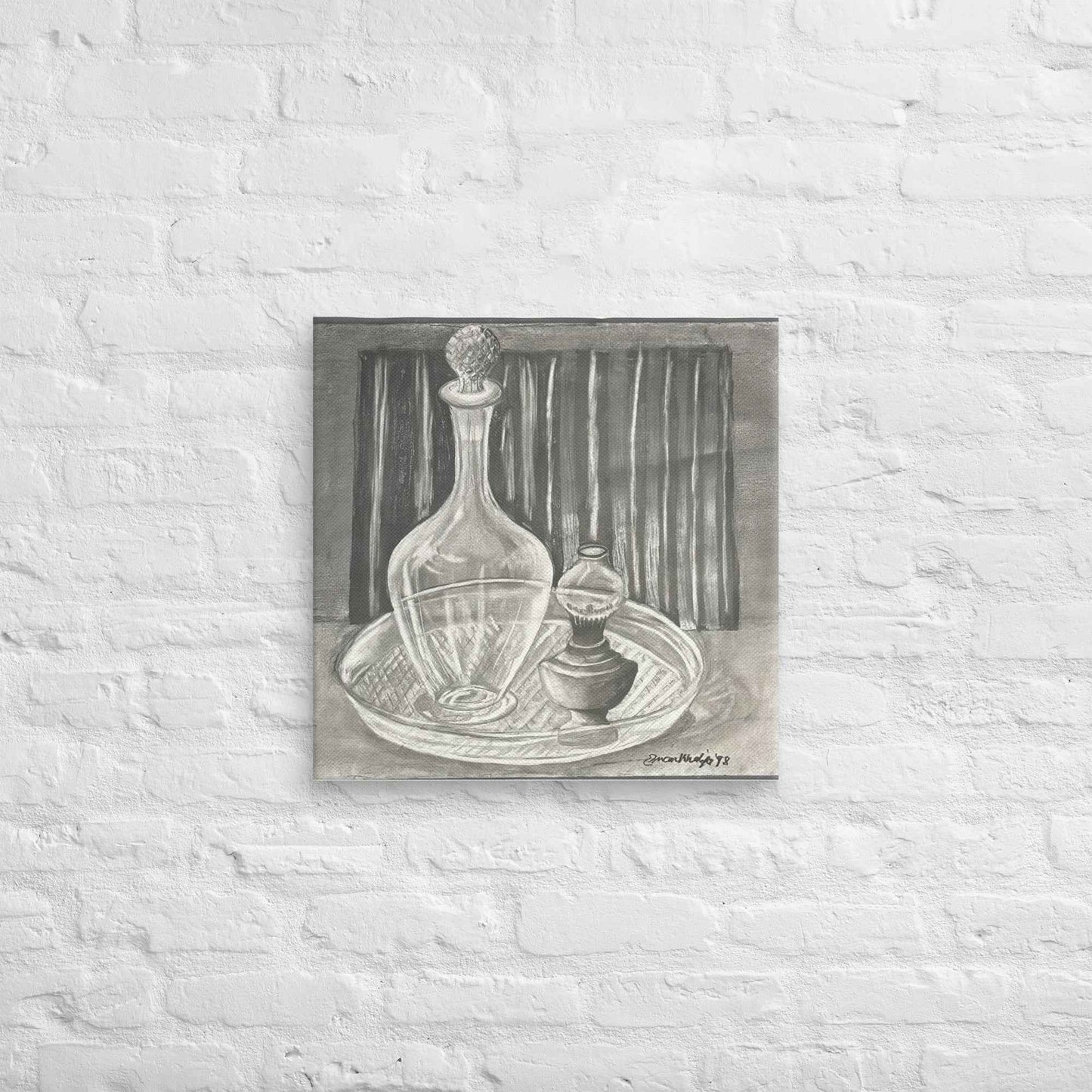 Canvas Print - Crystal Memory - Still Life in Charcoal