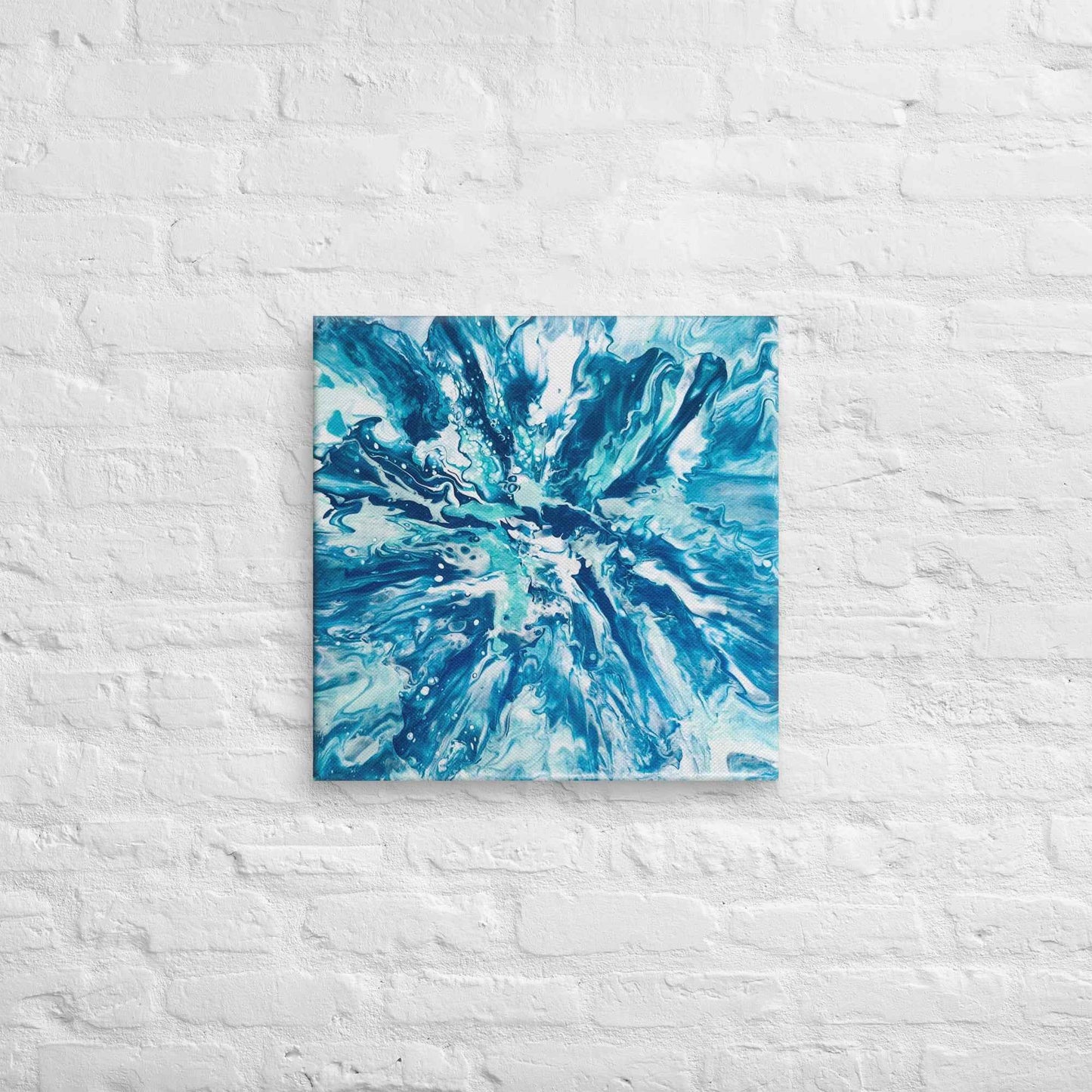 Canvas Print - Riptide - Fluid Abstract Exploding Blue Wave