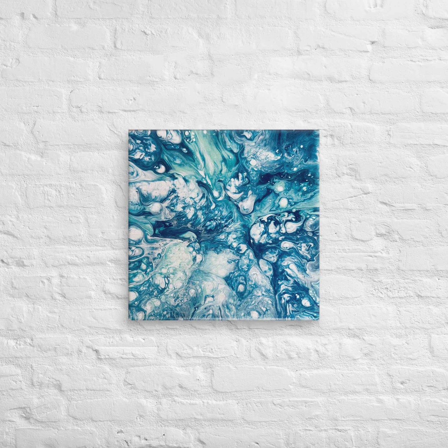 Canvas Print - Reef - Submerged Blue Fluid Abstract Sea Foam