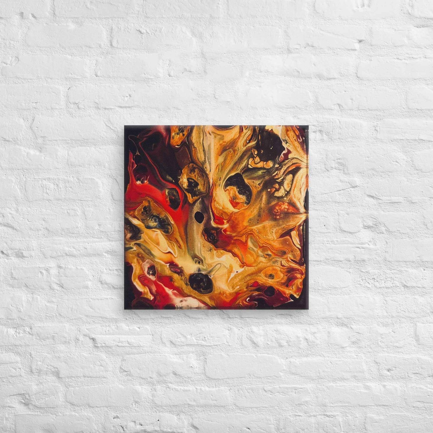 Canvas Print - Laheeb (flame) - Fluid Red Black Fire Art