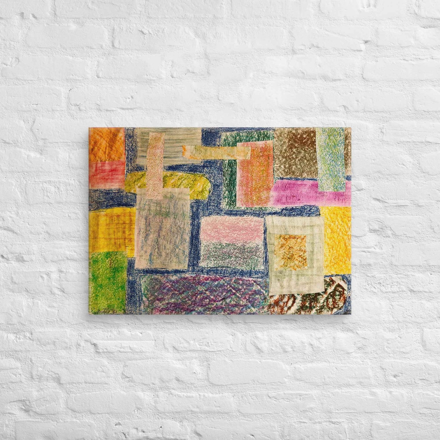 Canvas Print - The Hearth Quilt - Folk Abstract Patchwork