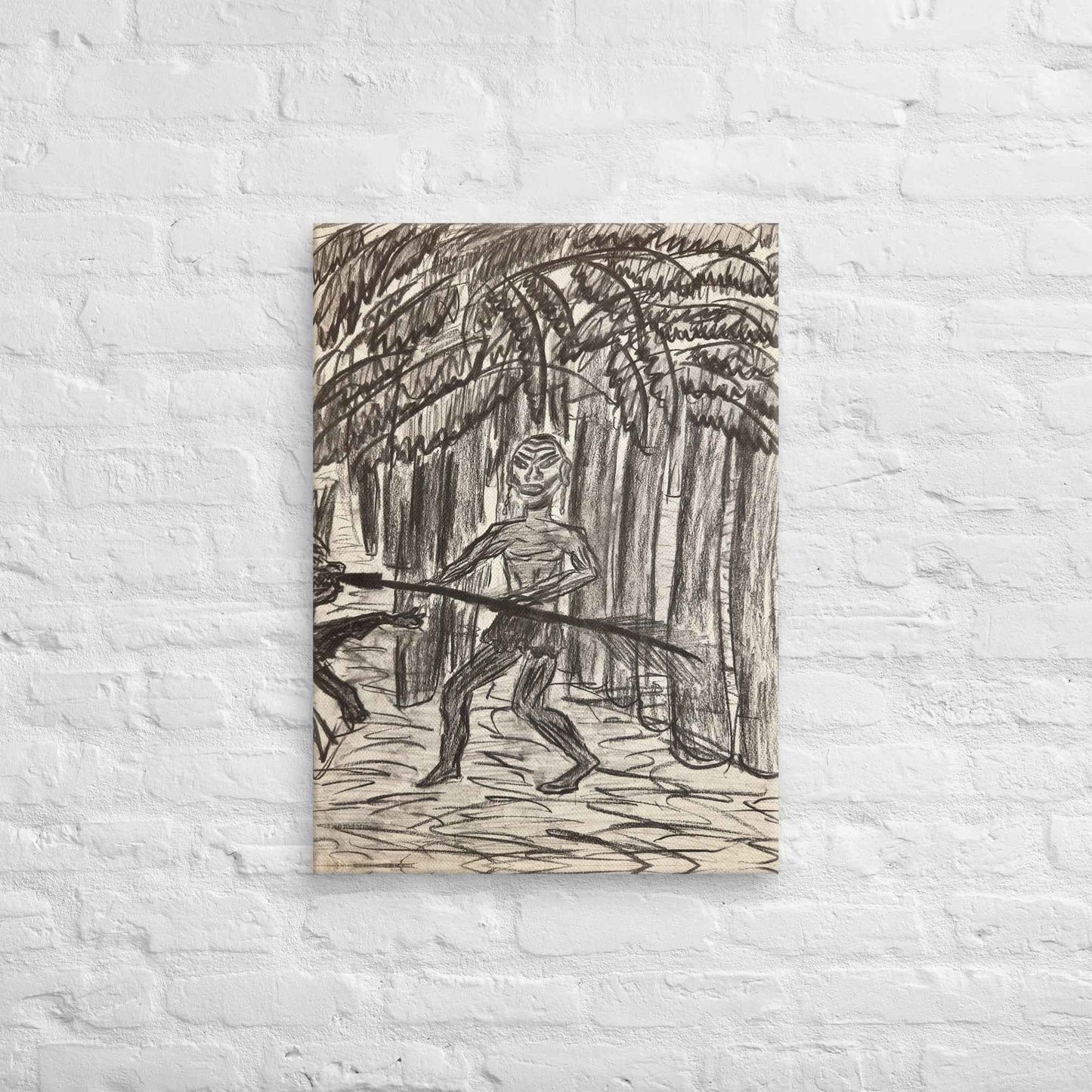 Canvas Print - The Scavenger - Figurative Monochrome Warrior