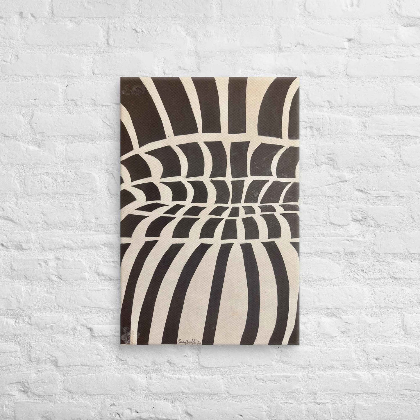 Canvas Print - Optical Web - Op Art Black & White Illusion
