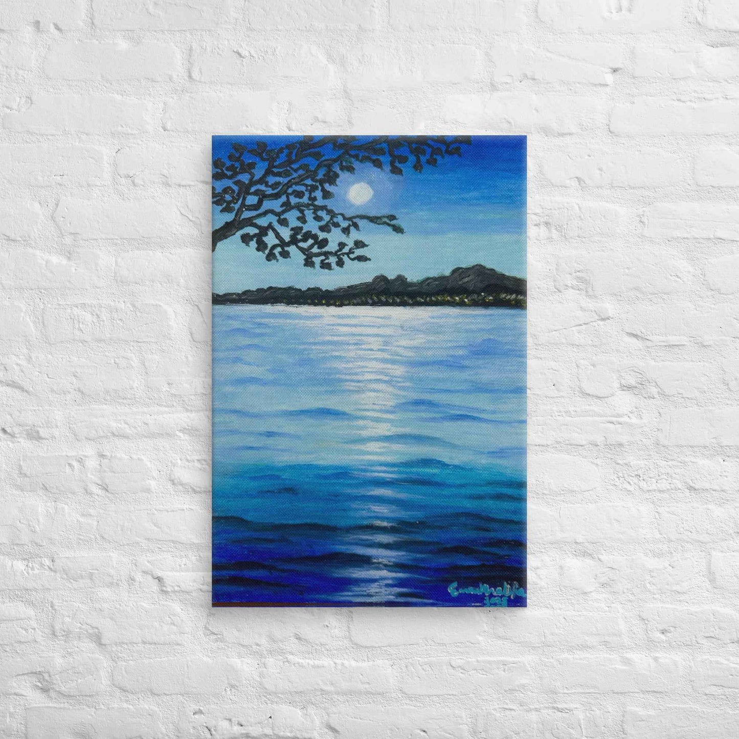 Canvas Print - Nocturned - Moonlit Sea by Night