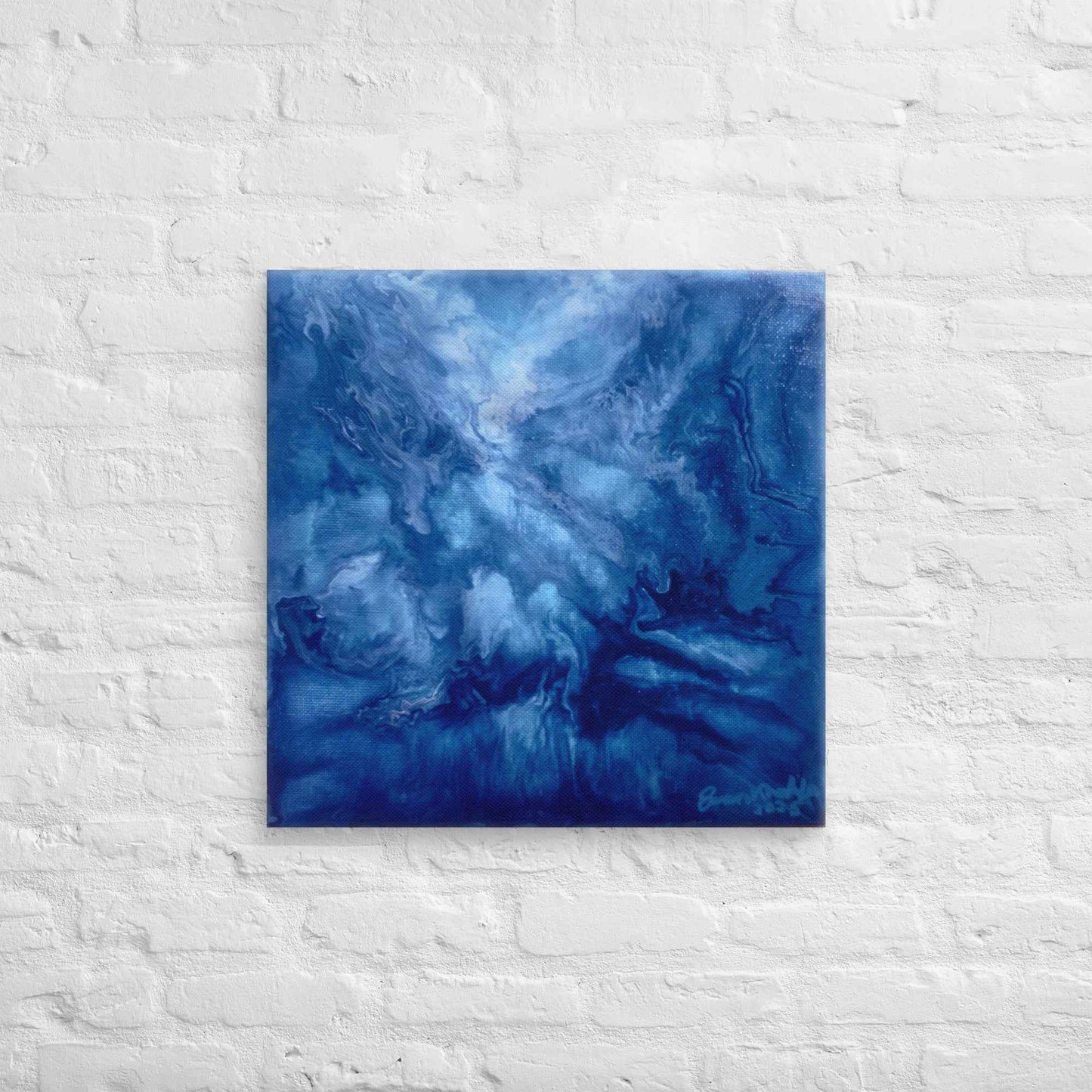 Canvas Print - Thunder - Fluid Abstract Blue Storm Art