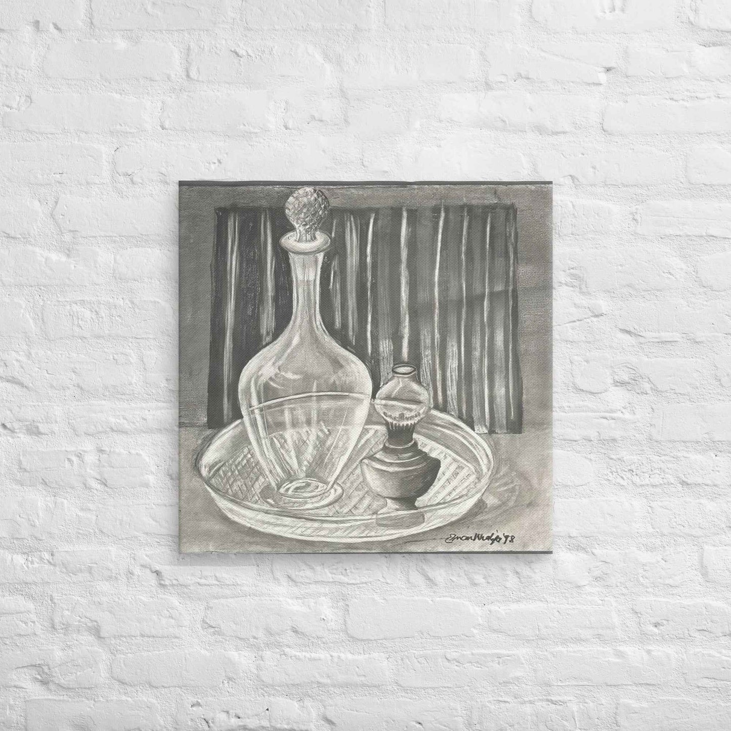 Canvas Print - Crystal Memory - Still Life in Charcoal