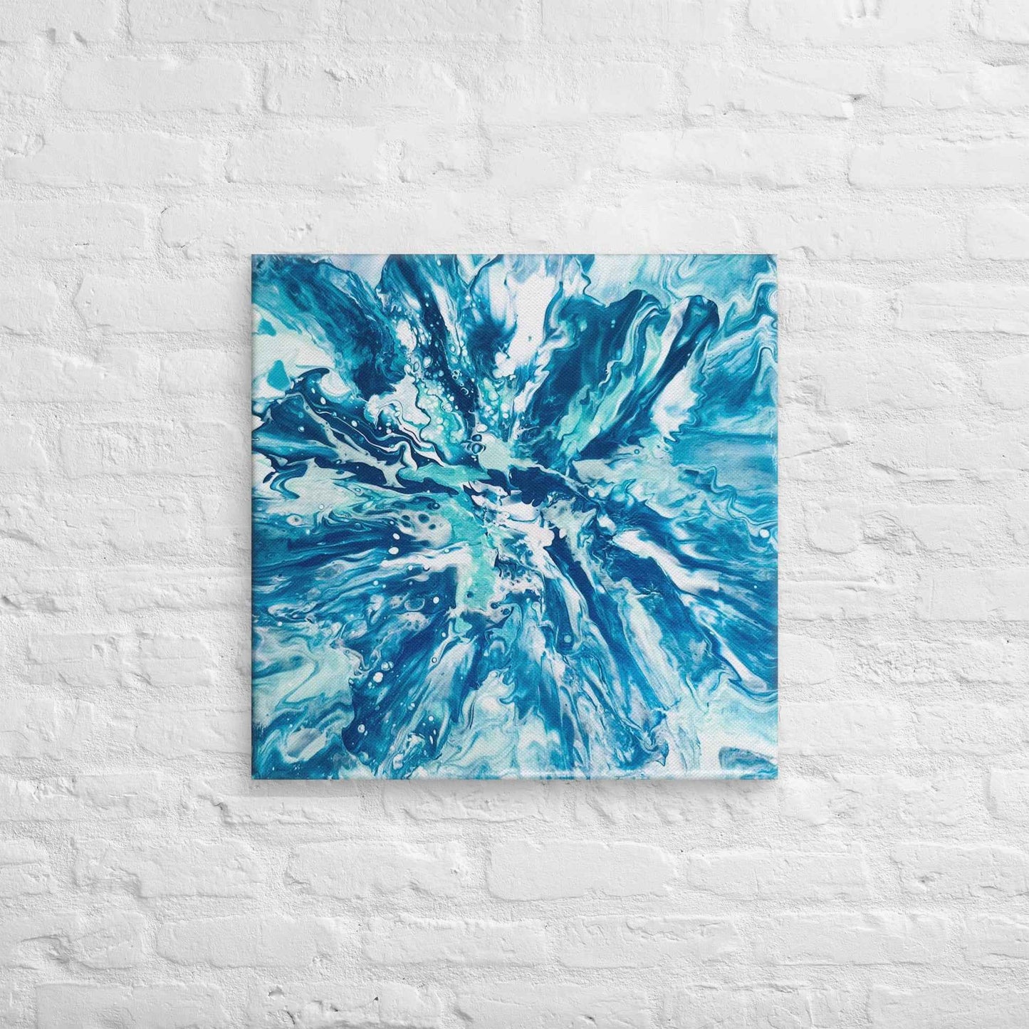 Canvas Print - Riptide - Fluid Abstract Exploding Blue Wave