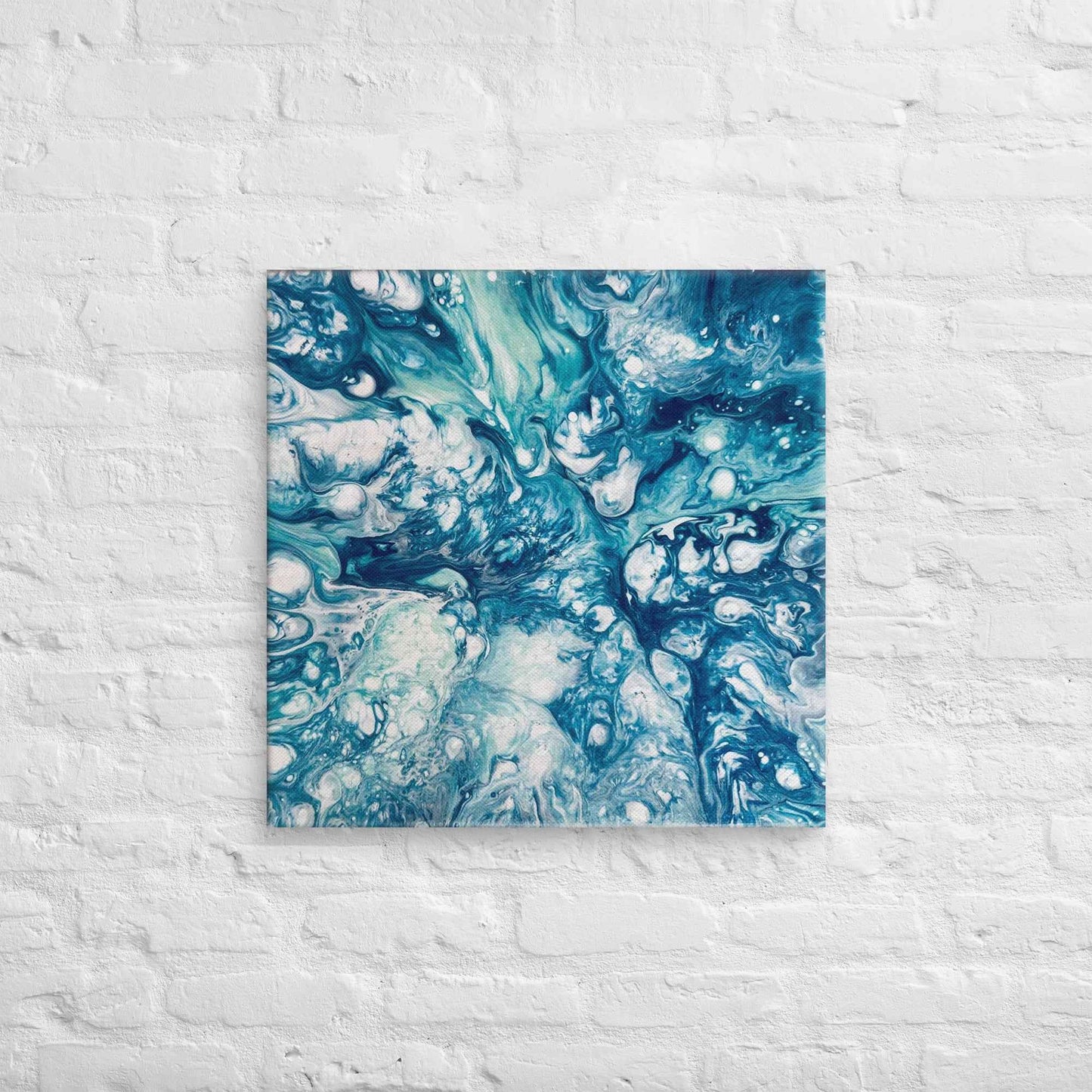 Canvas Print - Reef - Submerged Blue Fluid Abstract Sea Foam