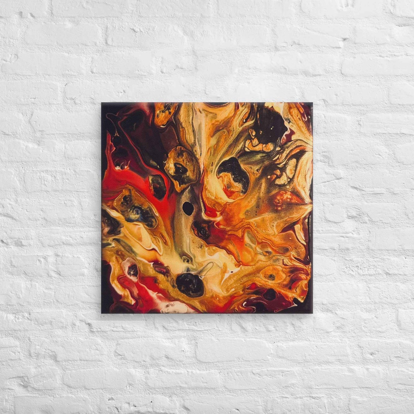 Canvas Print - Laheeb (flame) - Fluid Red Black Fire Art