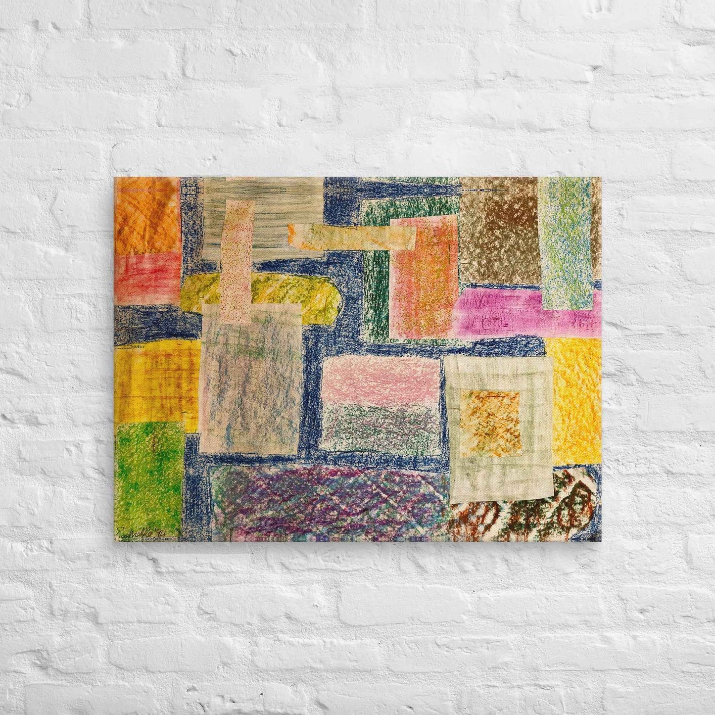 Canvas Print - The Hearth Quilt - Folk Abstract Patchwork