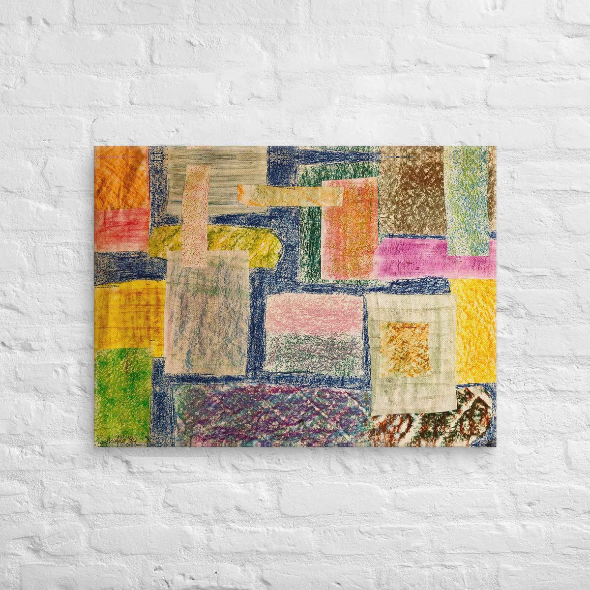 Canvas Print - The Hearth Quilt - Folk Abstract Patchwork