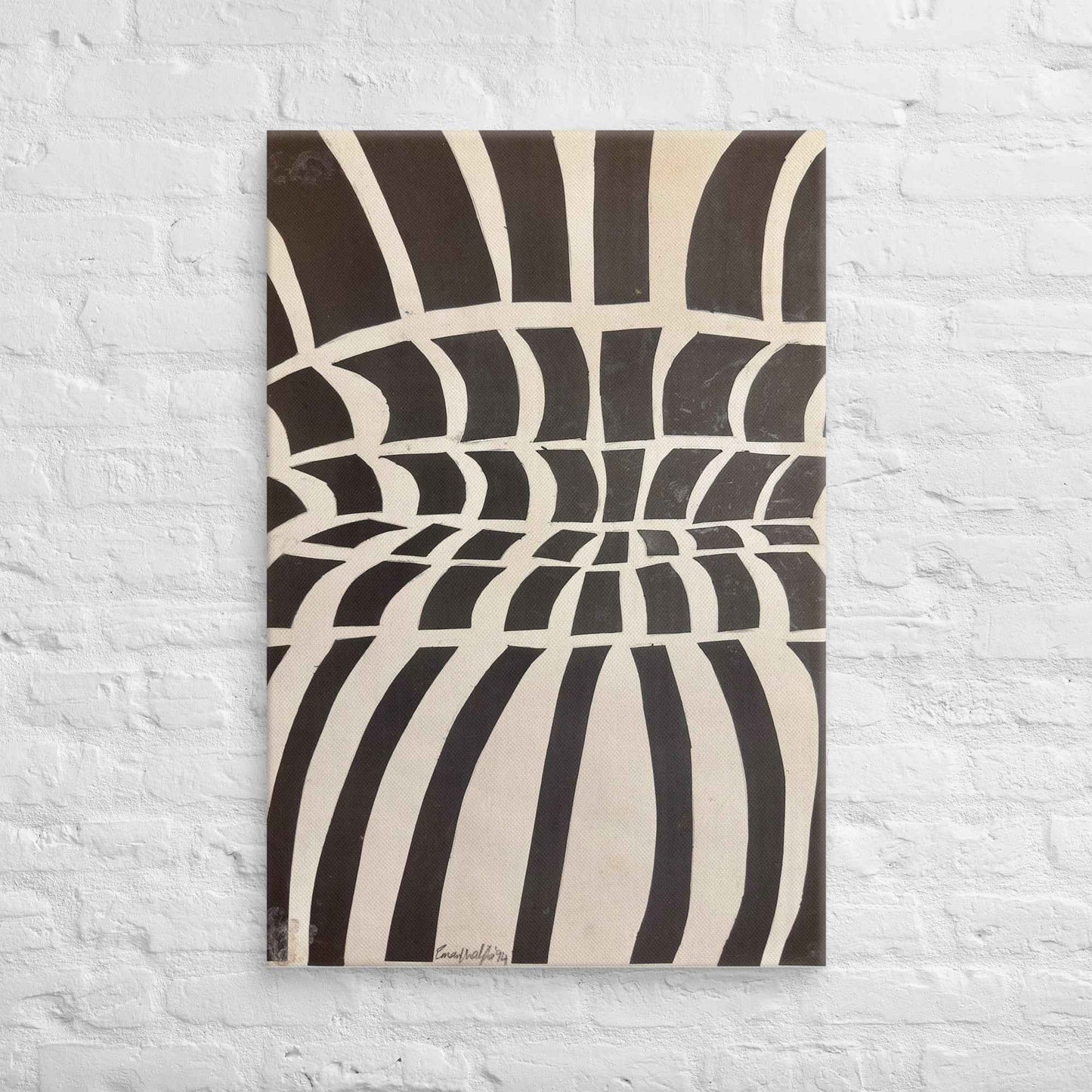 Canvas Print - Optical Web - Op Art Black & White Illusion