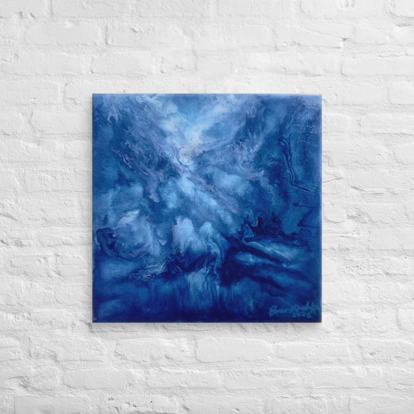 Canvas Print - Thunder - Fluid Abstract Blue Storm Art