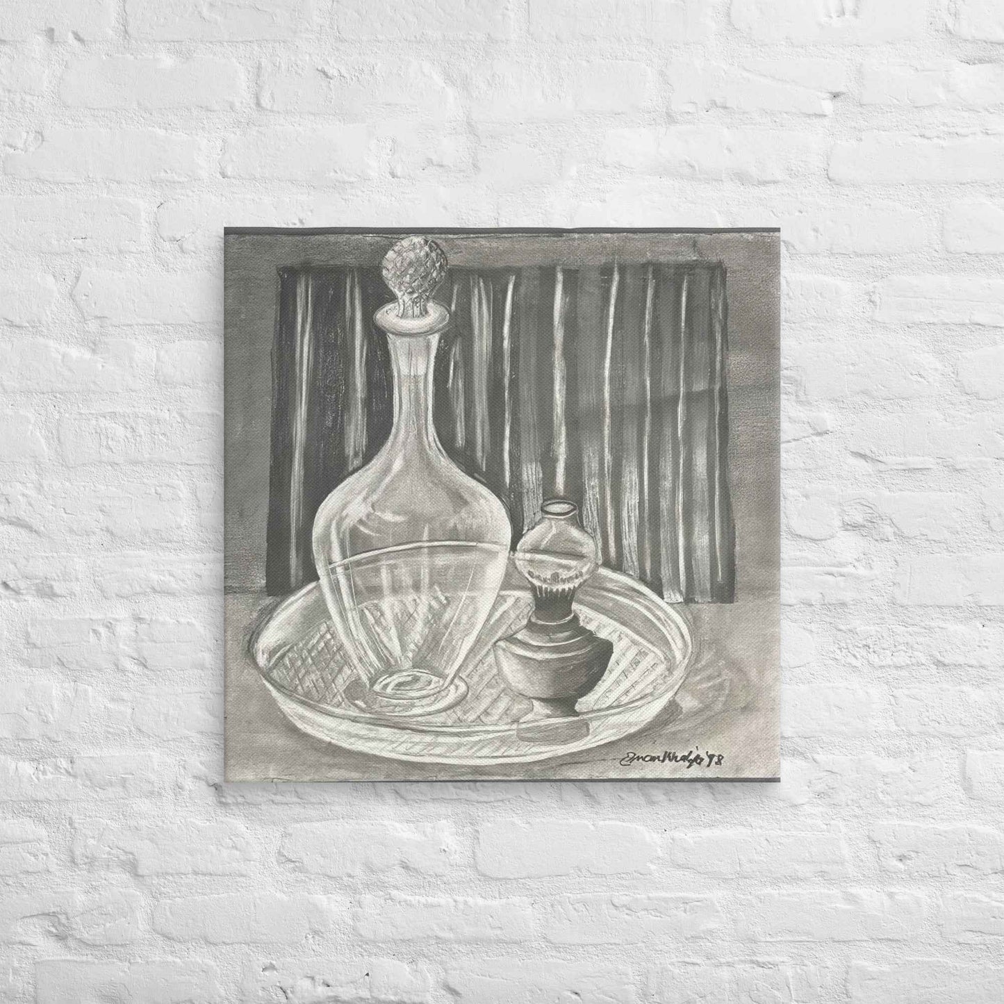 Canvas Print - Crystal Memory - Still Life in Charcoal
