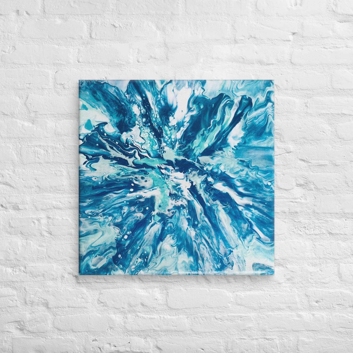 Canvas Print - Riptide - Fluid Abstract Exploding Blue Wave