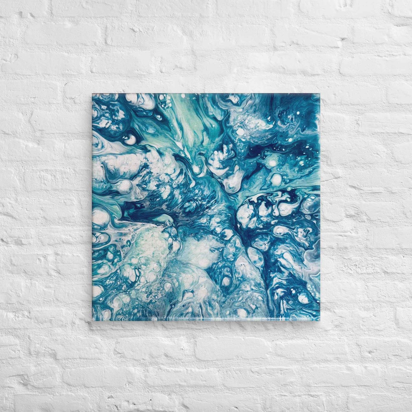 Canvas Print - Reef - Submerged Blue Fluid Abstract Sea Foam