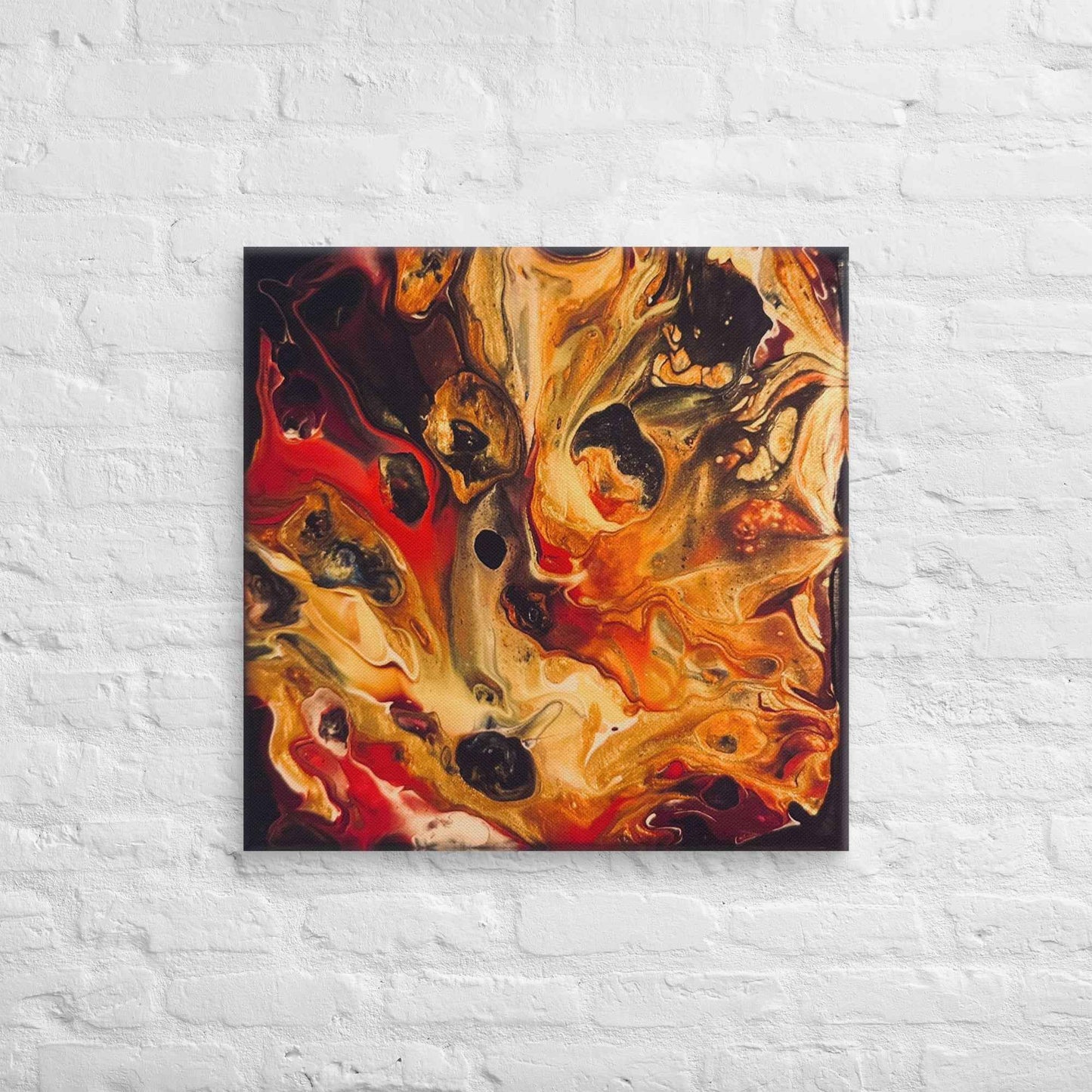 Canvas Print - Laheeb (flame) - Fluid Red Black Fire Art
