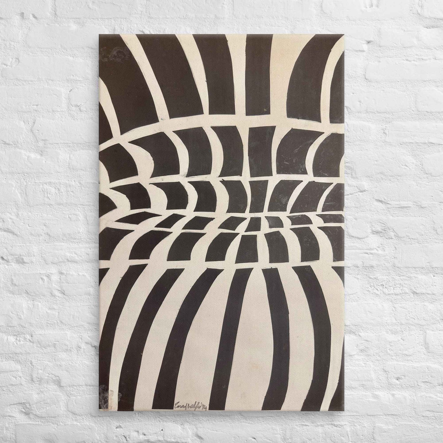 Canvas Print - Optical Web - Op Art Black & White Illusion
