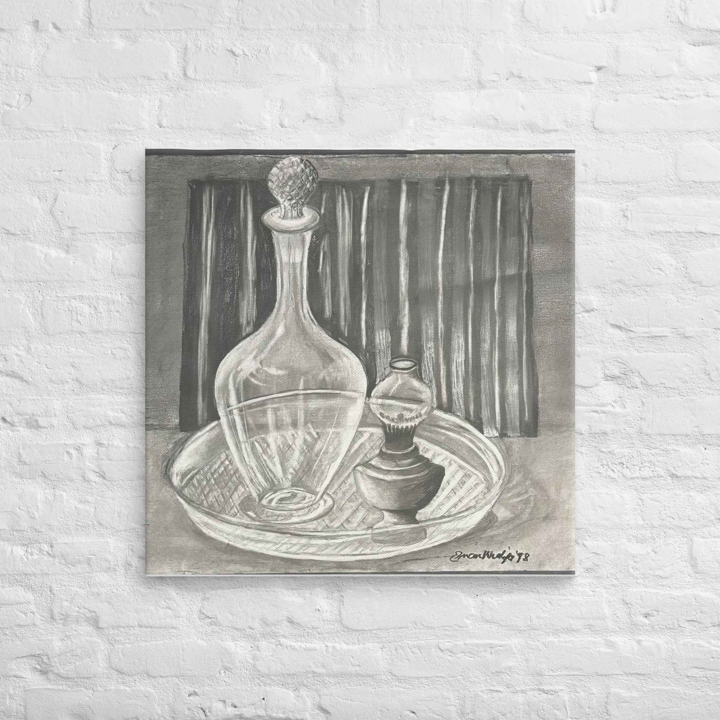 Canvas Print - Crystal Memory - Still Life in Charcoal