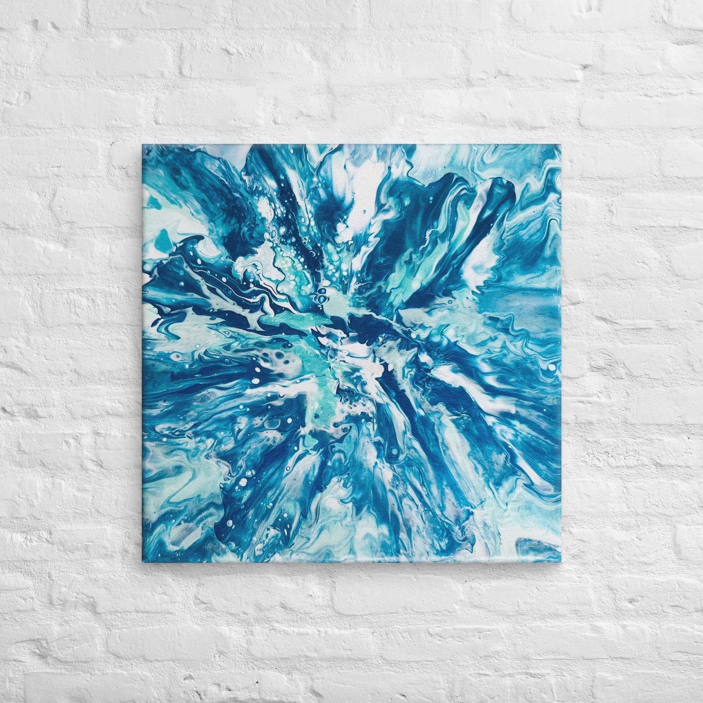Canvas Print - Riptide - Fluid Abstract Exploding Blue Wave
