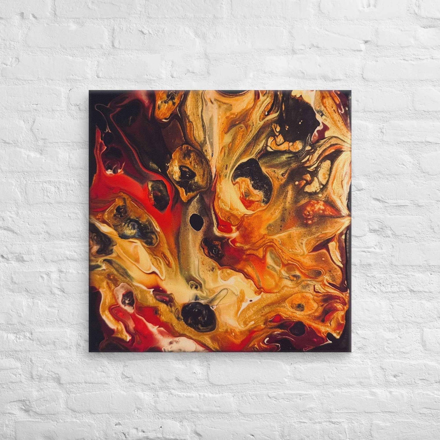Canvas Print - Laheeb (flame) - Fluid Red Black Fire Art